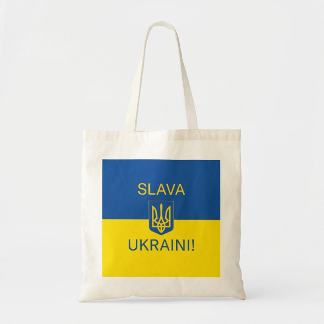 Slava Ukraini Ruhm Ukraine Krieg Friedenssymbol Pa Tragetasche (Vorne)