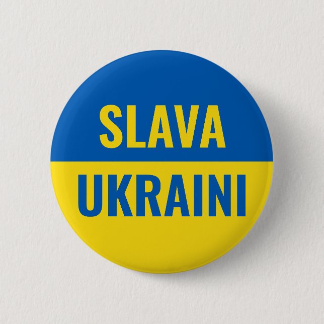 Slava Ukraini slava ukraina Flagge Ukraine Button (Vorderseite)