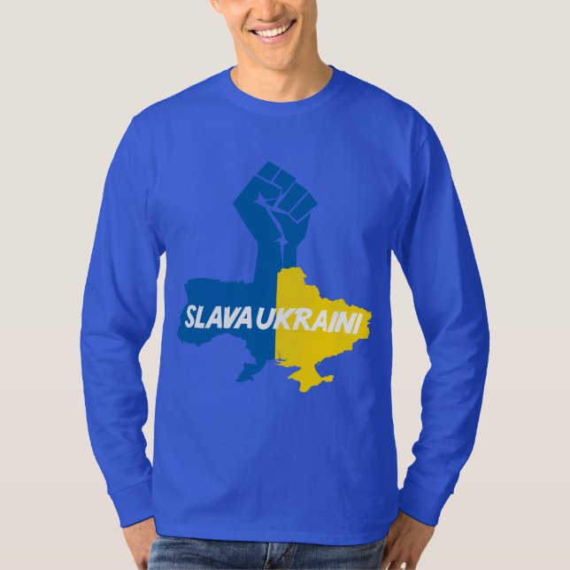 Slava Ukraini ! T-shirt de solidarité (Devant)