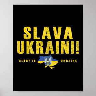 Slava Ukraini T-Shirt Ukraine Tryzub Flagge Ruhm d Poster