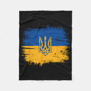 Slava Ukraini Ukraine-Flaggenfarben Distressed Ret Fleecedecke
