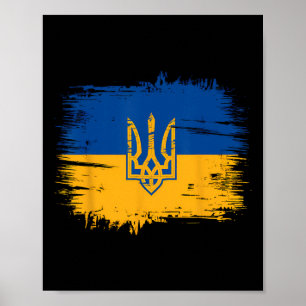 Slava Ukraini Ukraine-Flaggenfarben Distressed Ret Poster