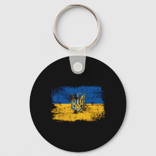 Slava Ukraini Ukraine-Flaggenfarben Distressed Ret Schlüsselanhänger