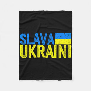 Slava Ukraini Ukraine-Flaggenfarben Distressed Sla Fleecedecke