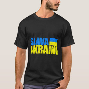 Slava Ukraini Ukraine-Flaggenfarben Distressed Sla T-Shirt