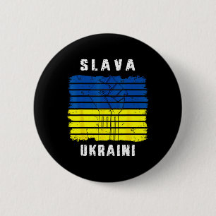 Slava Ukraini Unterstütze Ukraine Vintage Ukrainis Button