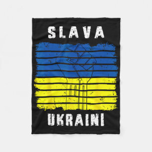 Slava Ukraini Unterstütze Ukraine Vintage Ukrainis Fleecedecke