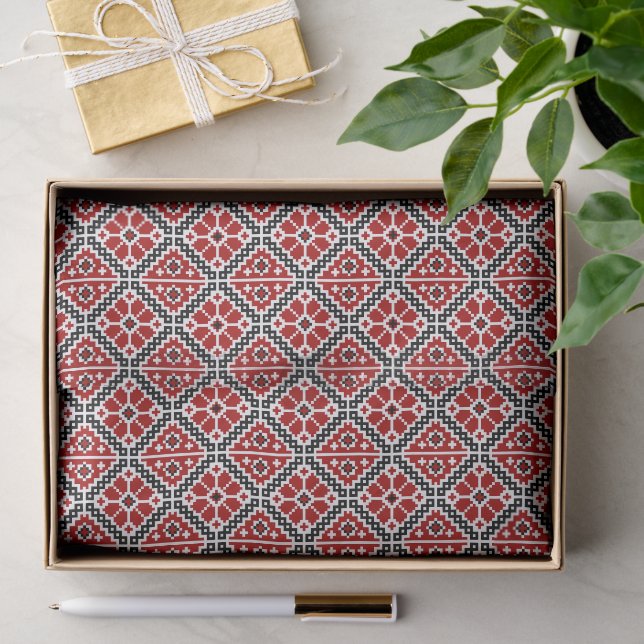 Slavic Ethnic Embroidery, Balkan Traditional Seidenpapier (Geschenk)
