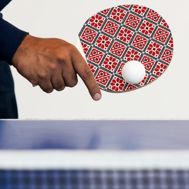 Slavic Ethnic Embroidery, Balkan Traditional Tischtennis Schläger (InSitu)