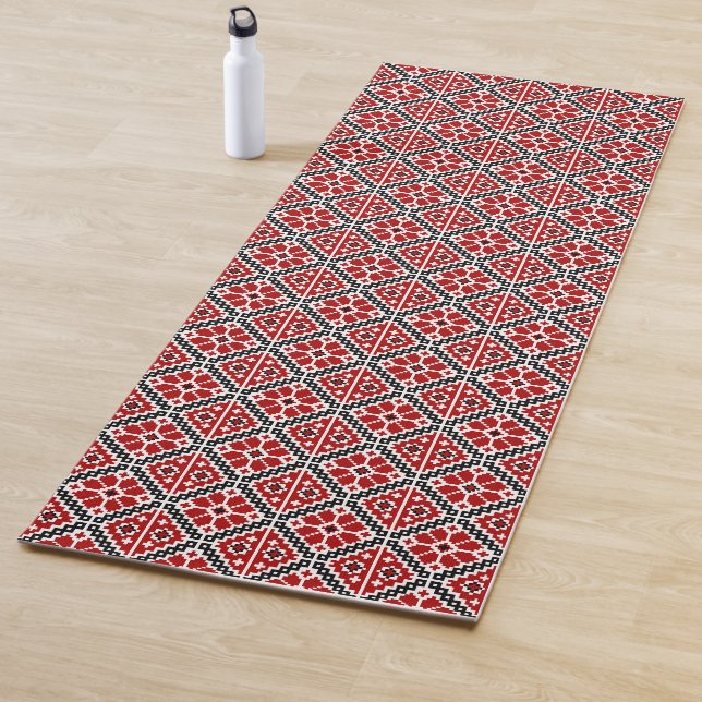 Slavic Ethnic Embroidery, Balkan Traditional Yogamatte (Beispiel)