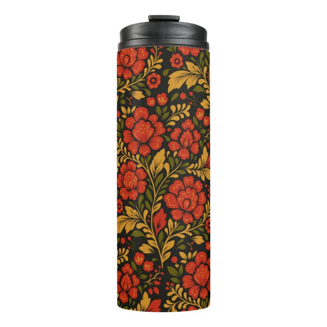 Slavic national decorative floral pattern thermosbecher (Vorderseite)