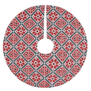 Slawische ethnische Stickerei, Balkan-Tradition Polyester Weihnachtsbaumdecke