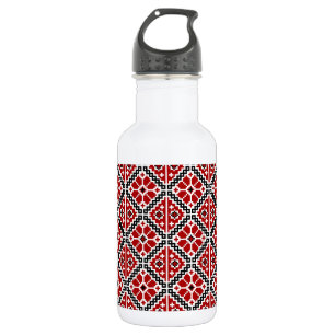 Slawische ethnische Stickerei, Balkan traditionell Edelstahlflasche