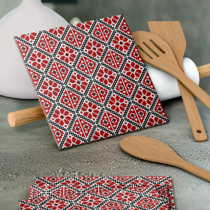 Slawische ethnische Stickerei, Balkan traditionell Fliese
