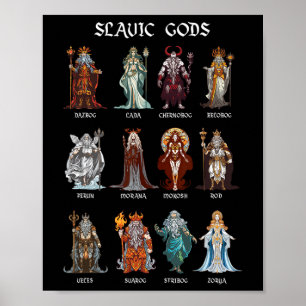 Slawische Götter Heidnische Slawen Antike Mytholog Poster