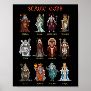 Slawische Götter Heidnische Slawen Antike Mytholog Poster