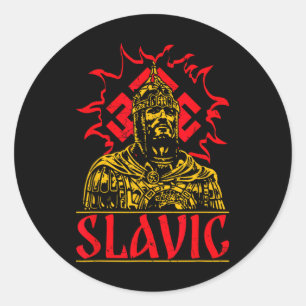 Slawisches Ornament Heidnische Antike Ukraine Russ Runder Aufkleber