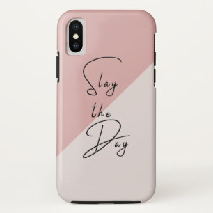 Slay the Day Typografy Zitat Pink Blush Mauve Case-Mate iPhone Hülle