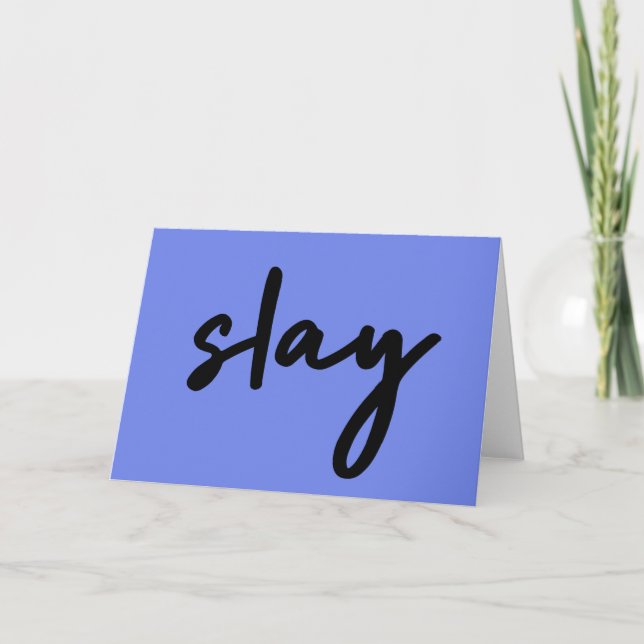 Slay | Urban Blue Modern Trendy Stilvoll Minimalis Karte (Vorderseite)