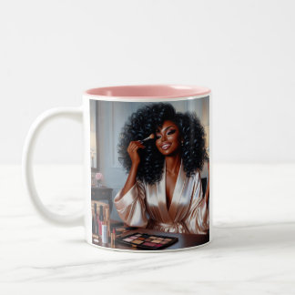 "Slay while you sip" Makeup-Tasse Zweifarbige Tasse