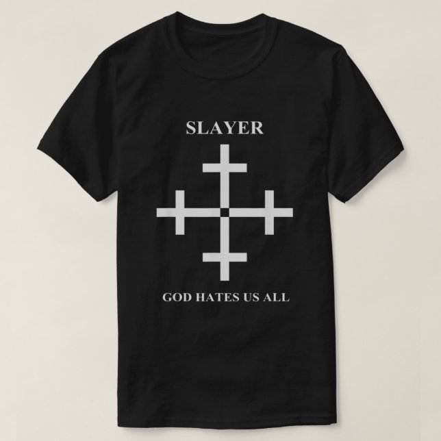 Slayer God hasst uns alle Cross T-Shirt (Design vorne)