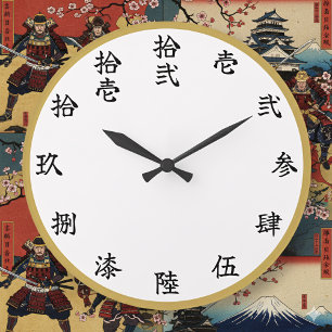 Slayer-Style Kanji Anime Zahlen Wanduhr