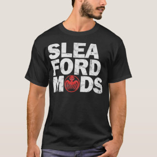 Sleaford Mod WhiteRed Worn Look T-Shirt