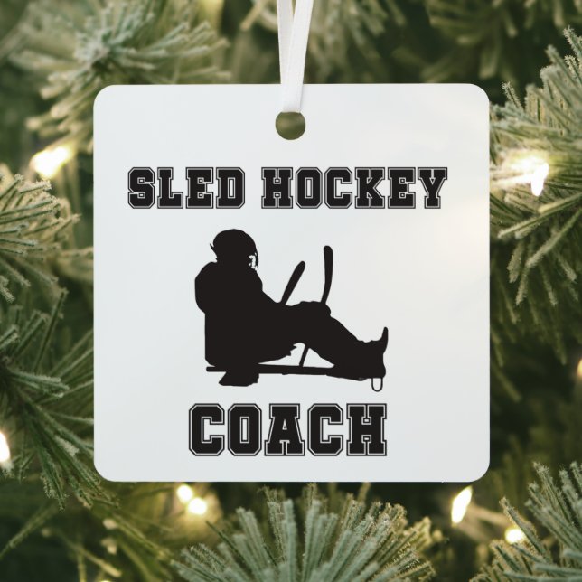 Sled Hockey Coach Weihnachten Ornament Aus Metall (InSitu)