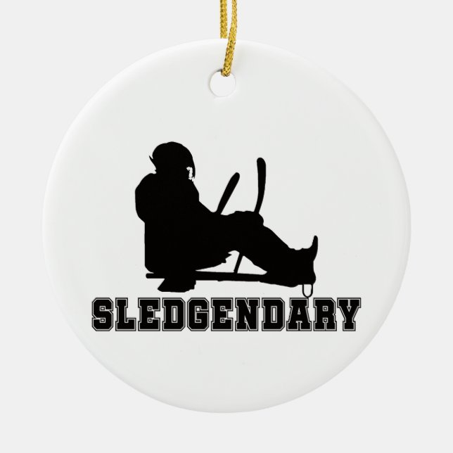 Sled Hockey Sledgendär Keramik Ornament (Vorne)