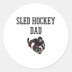 Sled Hockey Vater Runder Aufkleber