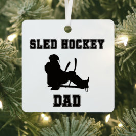 Sled Hockey Vater Weihnachten Ornament Aus Metall