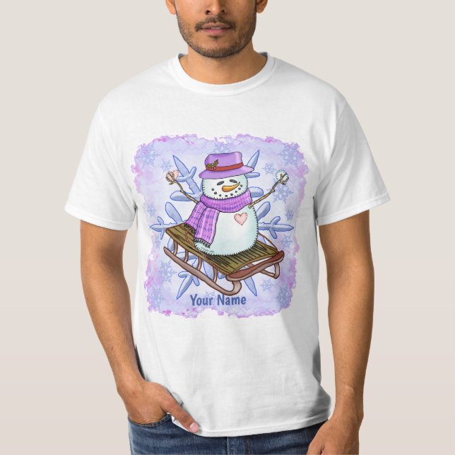 Sled Snowman T - Shirt (Vorderseite)