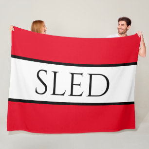 SLED weite Sporty Bright Red Snowy White Strips Fleecedecke