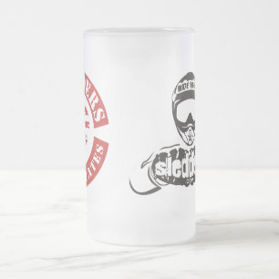 Sledders.com-Logo und "Farb" Emblem-mattiertes Mattglas Bierglas