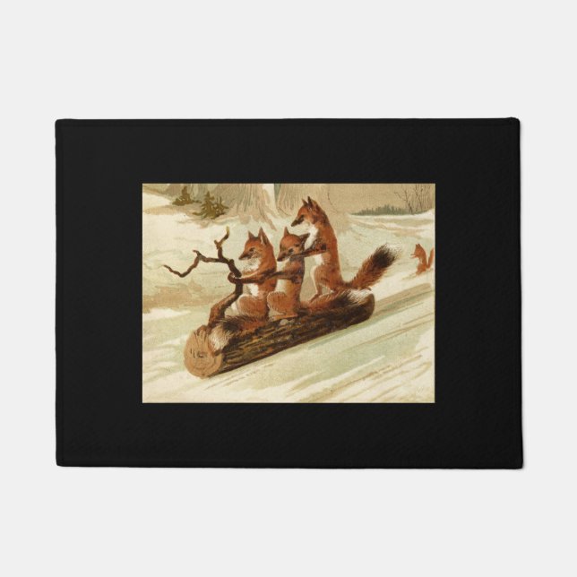 Sledding Fuchs-Fußmatte Fußmatte (Vorderseite)