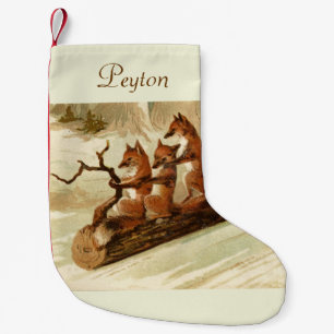 Sledding Fuchs-personalisierter WeihnachtsStrumpf Kleiner Weihnachtsstrumpf