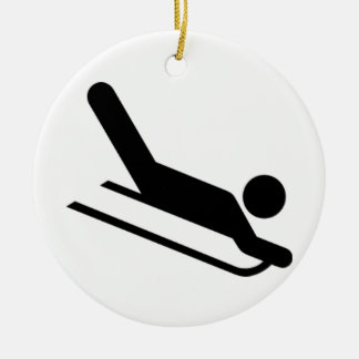 Sledding Keramik Ornament