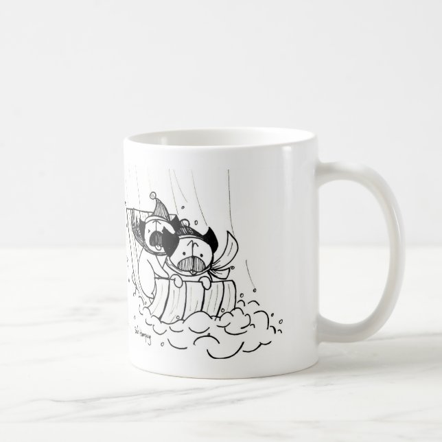 Sledding Möpse Kaffeetasse (Rechts)