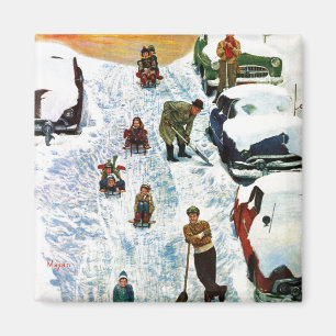 Sledding und graben heraus magnet