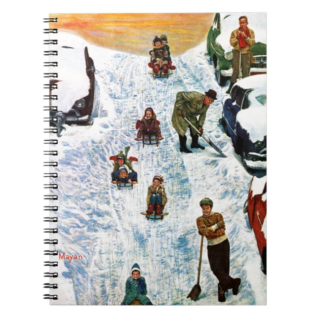 Sledding und graben heraus notizblock (Vorderseite)