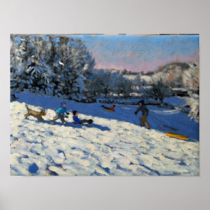 Sledging nahe Youlgreave Derbyshire Poster
