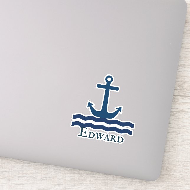 Sleek Anchor Nautical Custom Aufkleber (Detail)