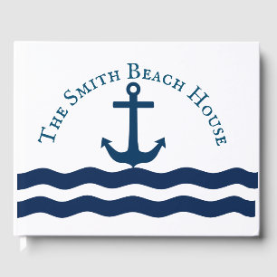 Sleek Anchor Nautical Custom Gästebuch