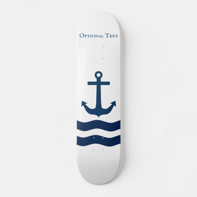 Sleek Anchor Nautical Custom  Skateboard (Vorderseite)