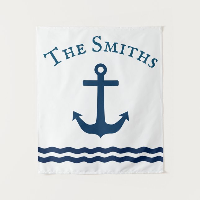Sleek Anchor Nautical Custom Wandteppich (Vorderseite)