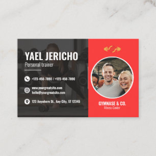 Sleek and Modern Personal Trainer Business Card Visitenkarte