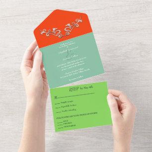 Sleek and Modern Sliver Wedding All In One Einladung