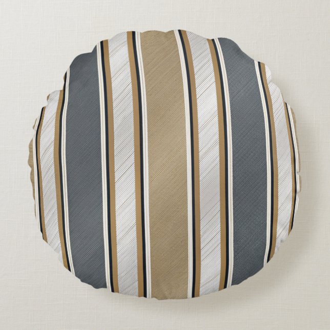 Sleek and Modern Stripe Pattern Rundes Kissen (Vorderseite)