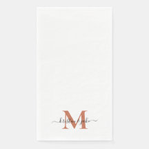 Sleek and Simple Terracotta Monogram Swash