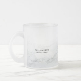 Sleek benutzerdefinierbarer Text auf Marmortranspa Mattglastasse